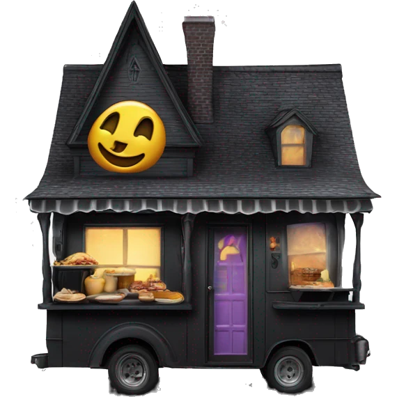 Reality Wednesday Addams haunted dream house on food truck  emoji