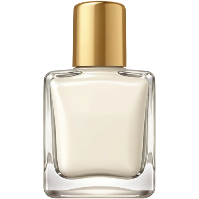 White nail polish in a square bottle with gold lid  emoji