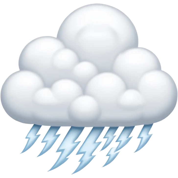 clouds with a lot of snow and thunder emoji
