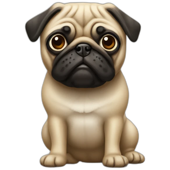 Three legs pug dog emoji