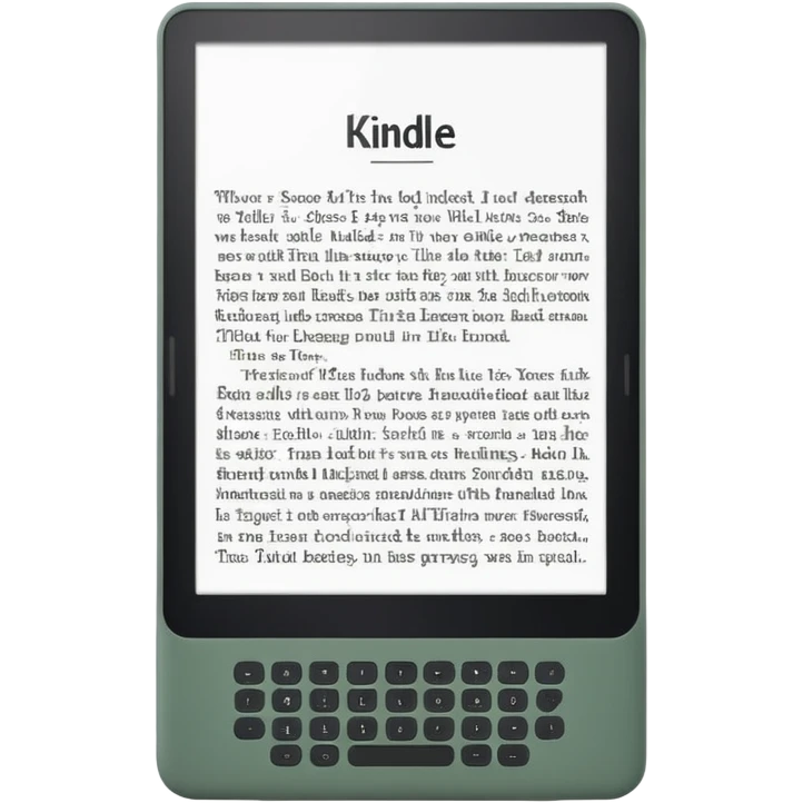 kindle e-reader with visible screen in sage green emoji