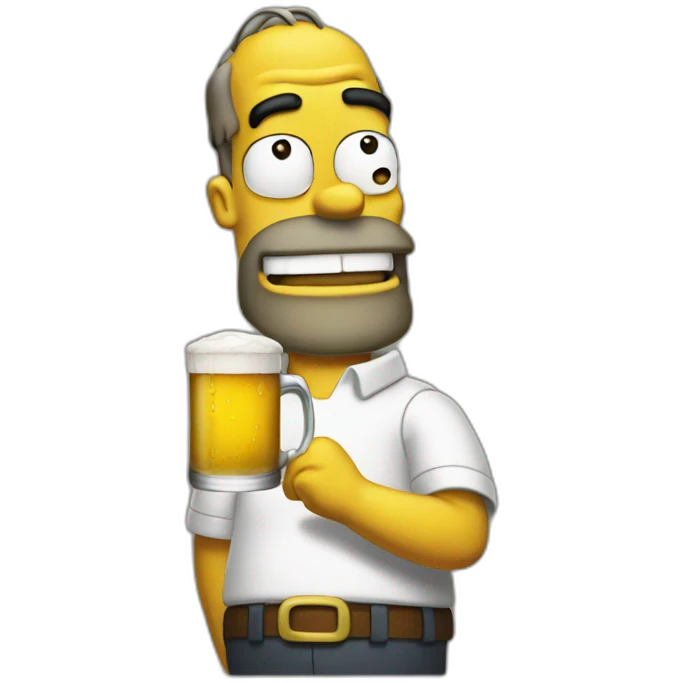 Homer drink beer emoji