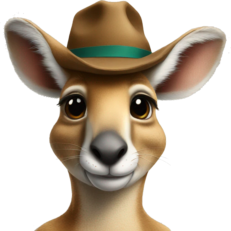 Kangaroo wearing a hat  emoji