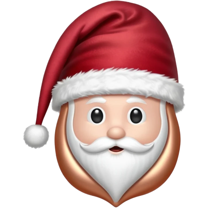 realistic isolated rose gold Santa hat emoji