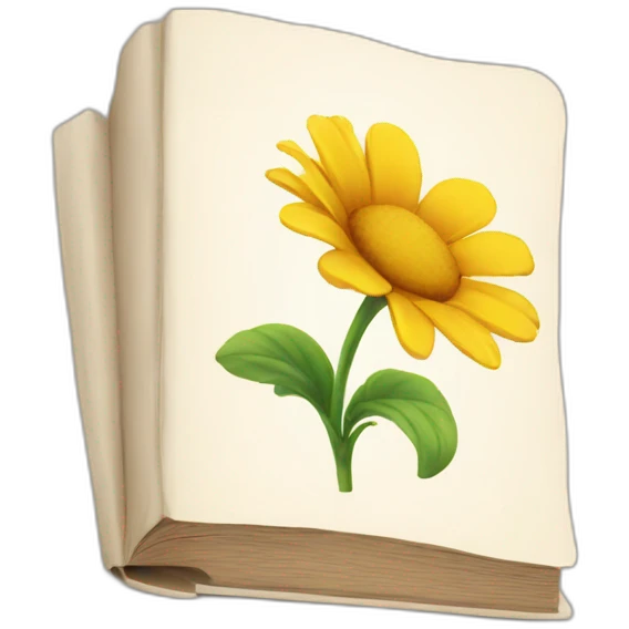 book with flower printed on the cover emoji