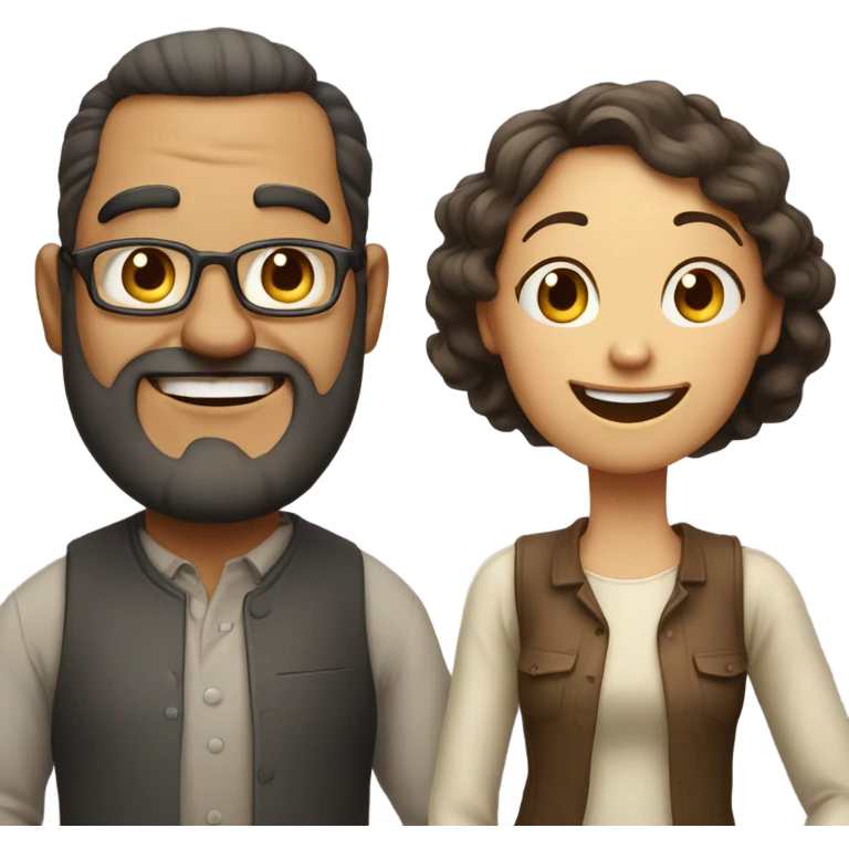 Big fat man and skinny girl emoji