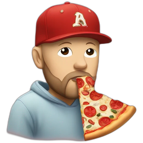 Fred Durst eating a slice of pizza emoji
