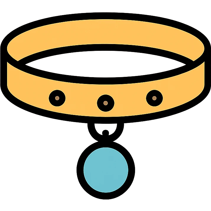 colored dog collar icon emoji
