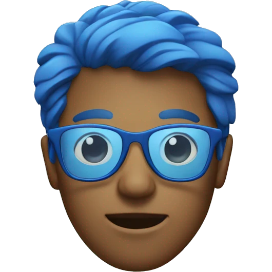 blue face wearing cool glasses  emoji