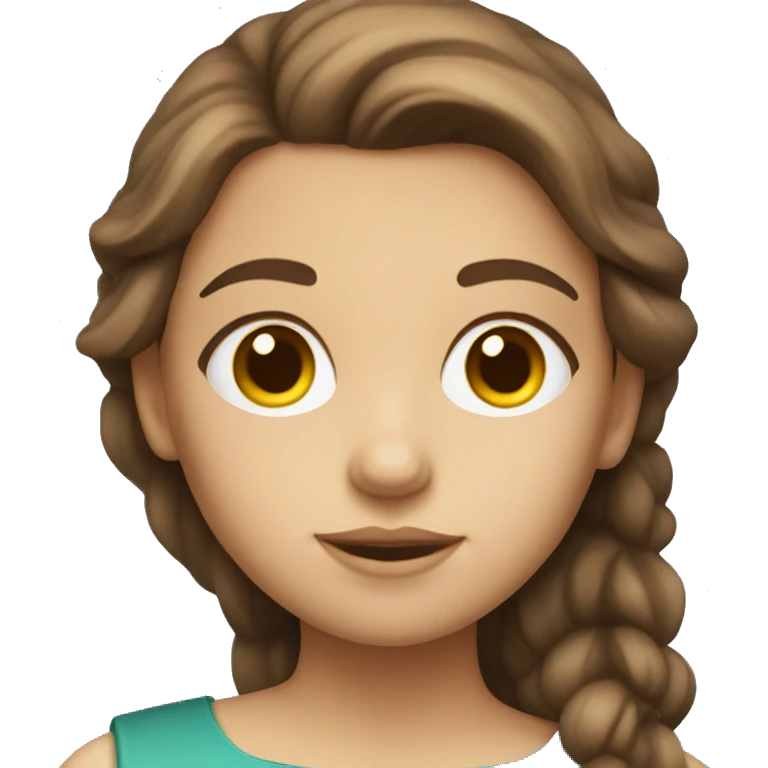 A bust of Girl with brown hair and light skin reading a book emoji