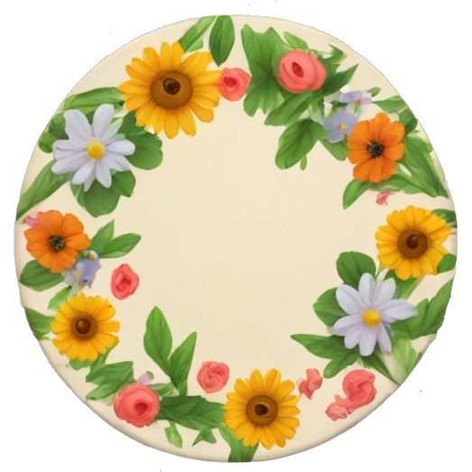 Round table with floral tabletop emoji
