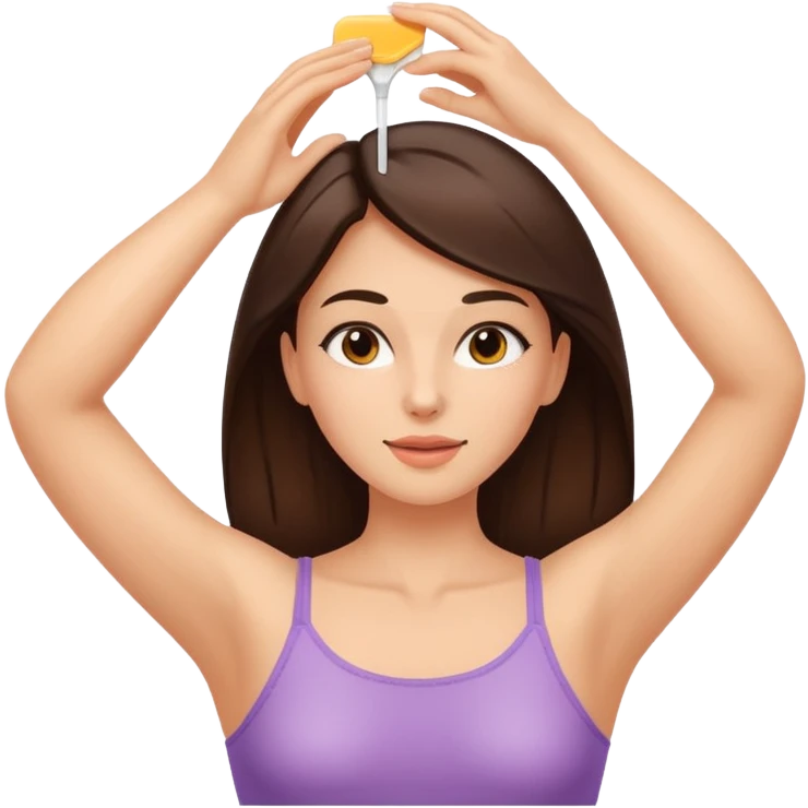 Brunette Female Armpit waxing with a heatt emoji
