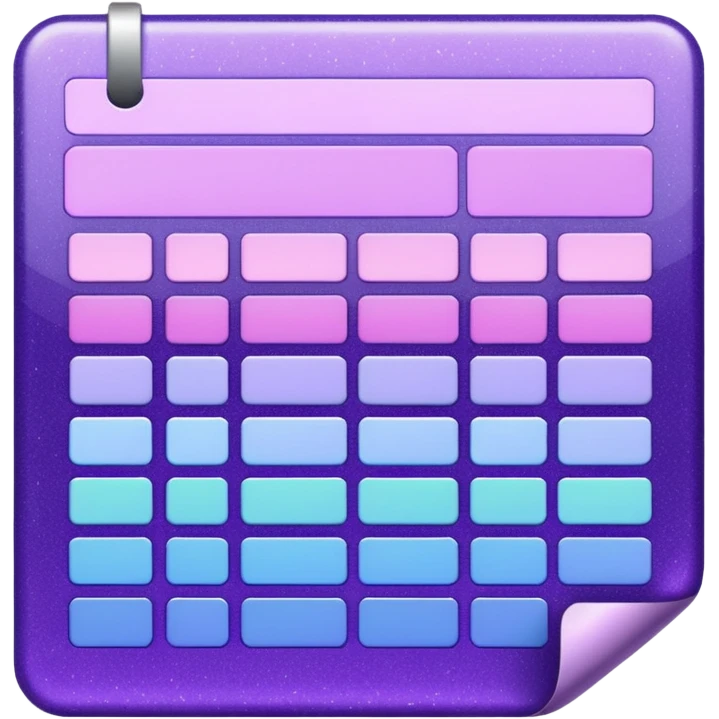 Glitter Purple and Cian spreadsheet paper emoji