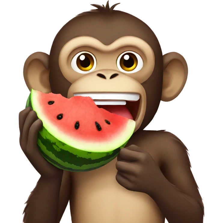 Monkey eating watermelon  emoji