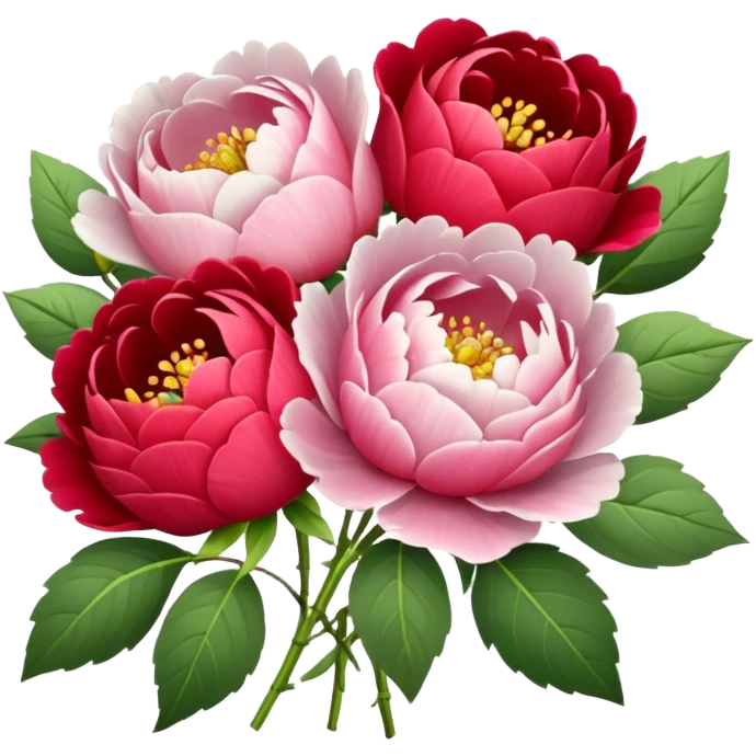 Bouquet de pivoines multicouleurs  emoji