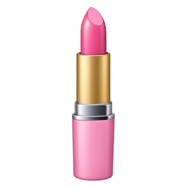 A cute pink lipstick emoji