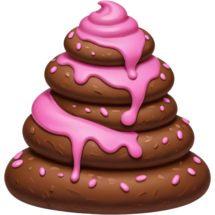 poop with pink icing emoji