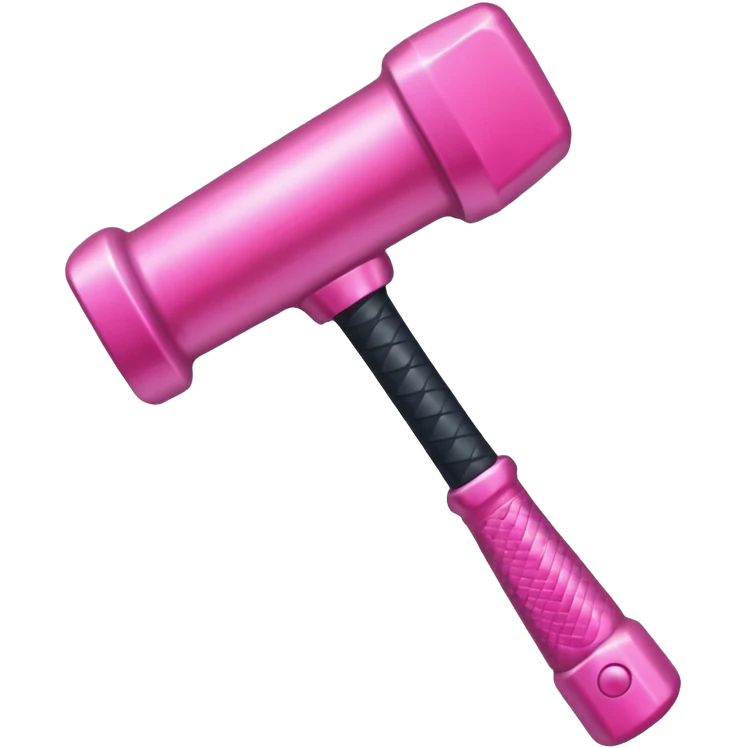 Pink big party hammer emoji