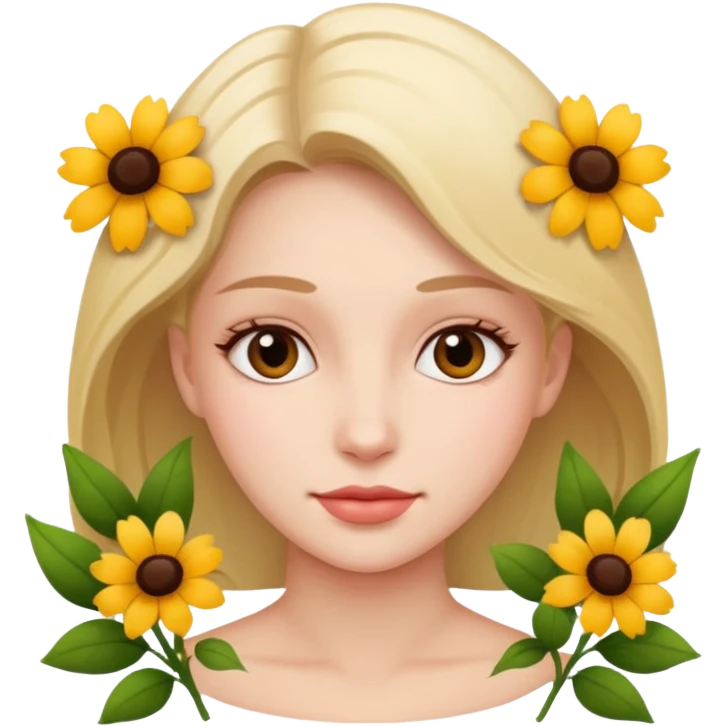 Mulher com flores emoji