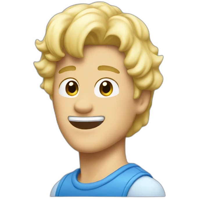 ken in blue clouthes waving emoji