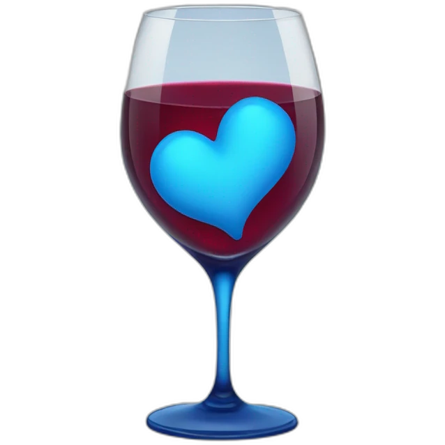 blue heart with wine glass emoji