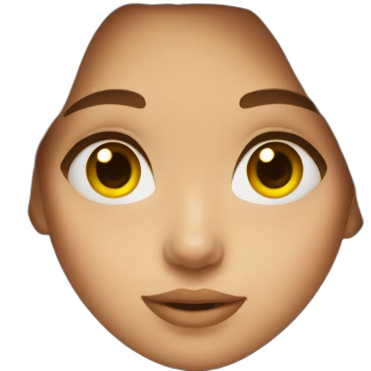 Girl with brown hair brown eyes and yellow skin emoji