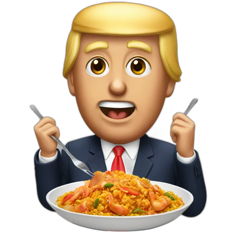 Trump eating paella emoji