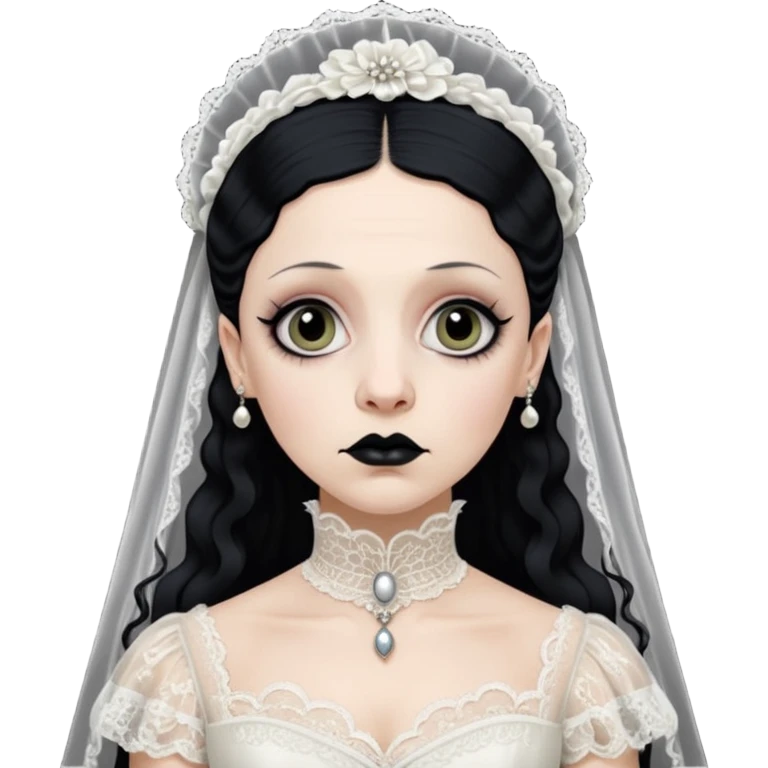 Lene Lovich like victorian creepy bride emoji