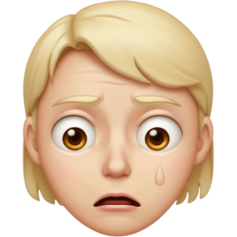 traumatized face emoji, anxious expression, furrowed brows, sweat drops, trembling lips emoji