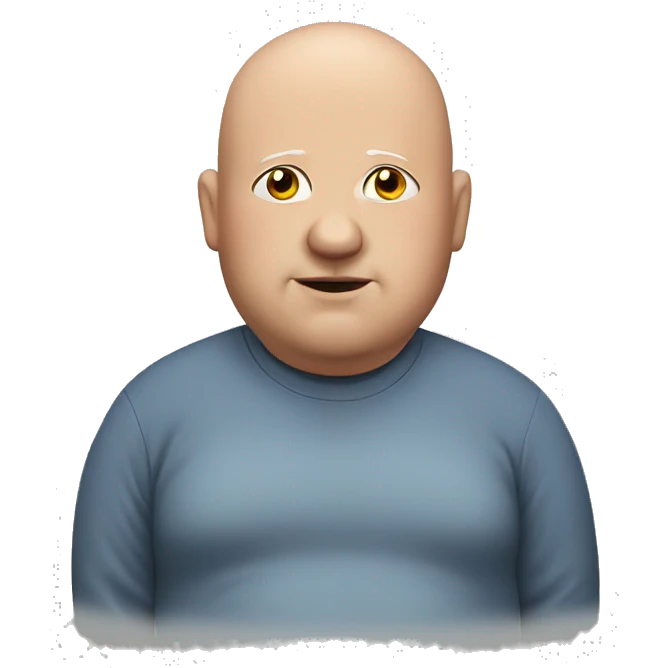 Fat bald man emoji
