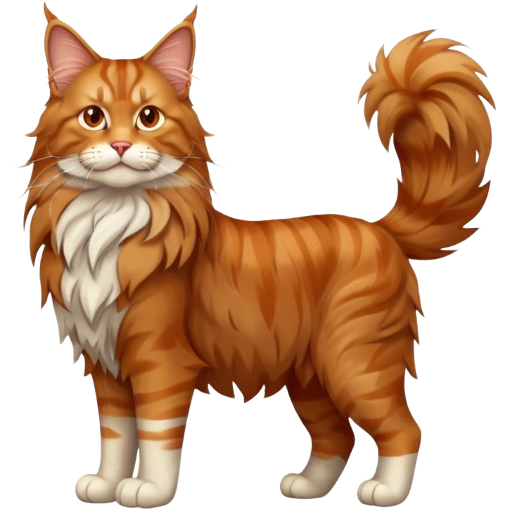 full body of maine conn cat, front view emoji