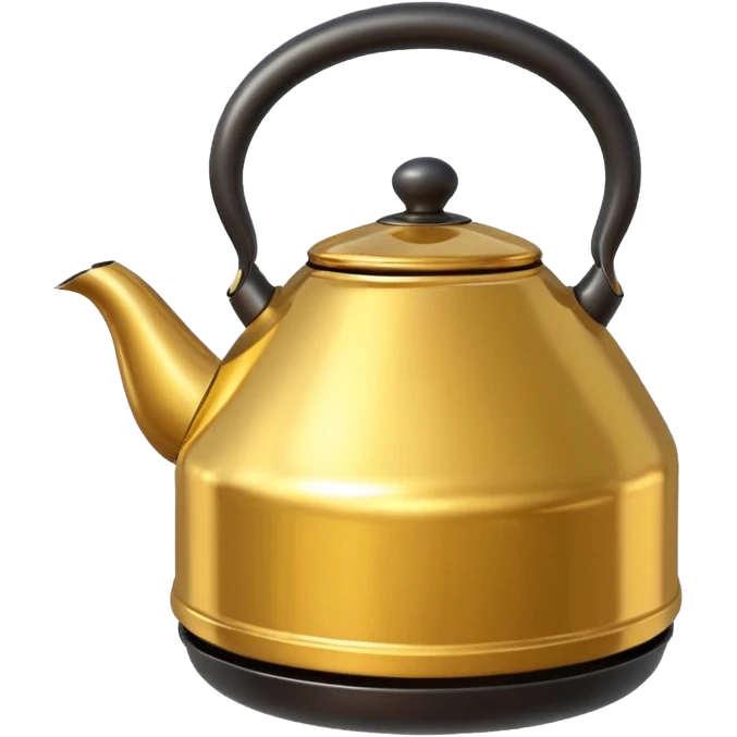 golden round and ultra huge kettle with small kettle on top emoji