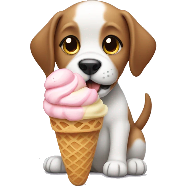 puppy eating ice cream emoji