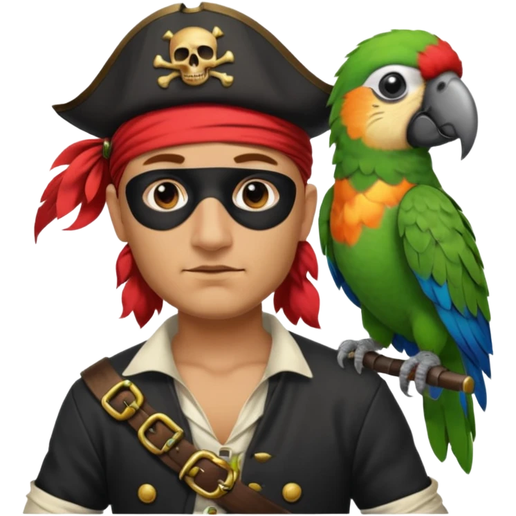 pirate and parrot emoji