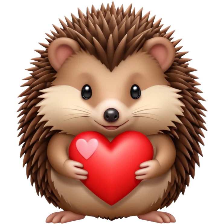 Hedgehog with love emoji