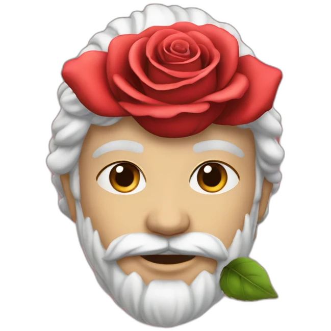 Romeo with a rose on the mouth emoji