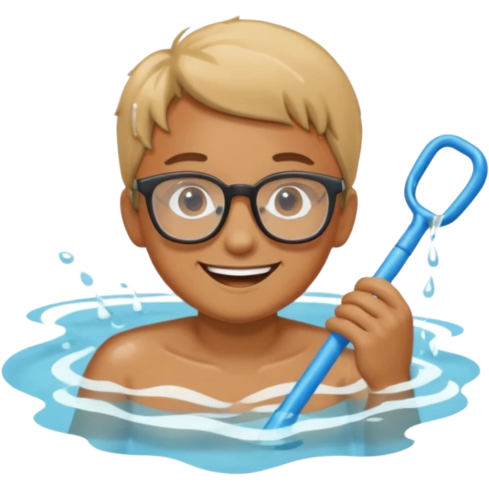 Dig in pool with glasses  emoji