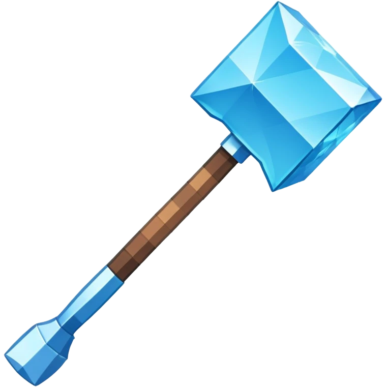 diamond item axe from Minecraft pixel art emoji