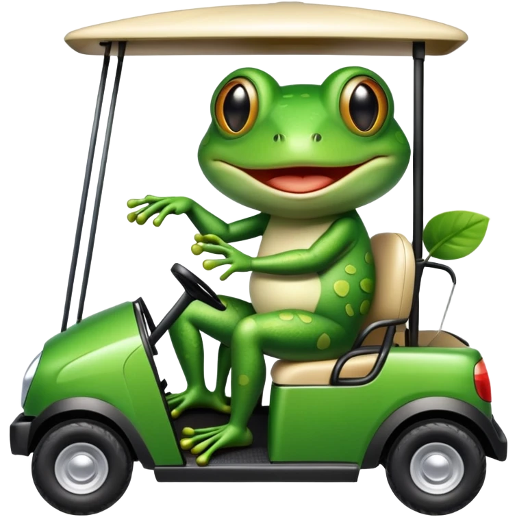 Frog on a golf cart emoji