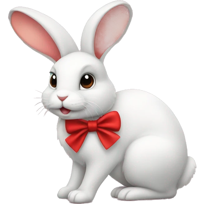 Bunny with red bow emoji