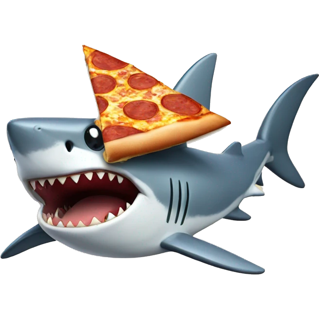 Shark eats pizza emoji