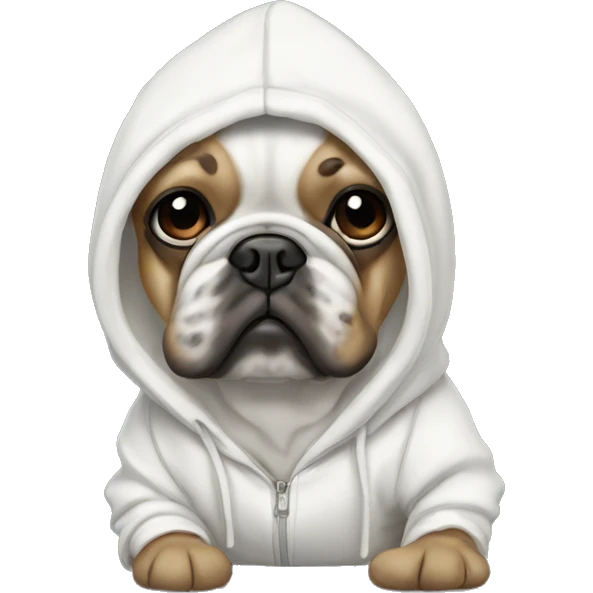 Frenchie with hoodie emoji
