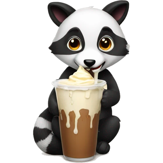 Foxpanda drinking milkshake  emoji