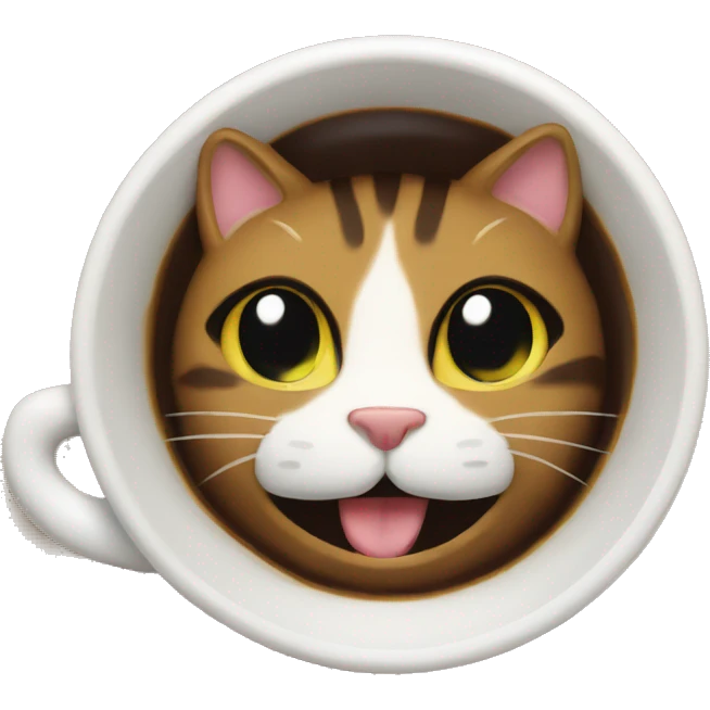 Coffee in cat mug emoji