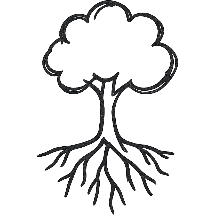 tree with roots emoji