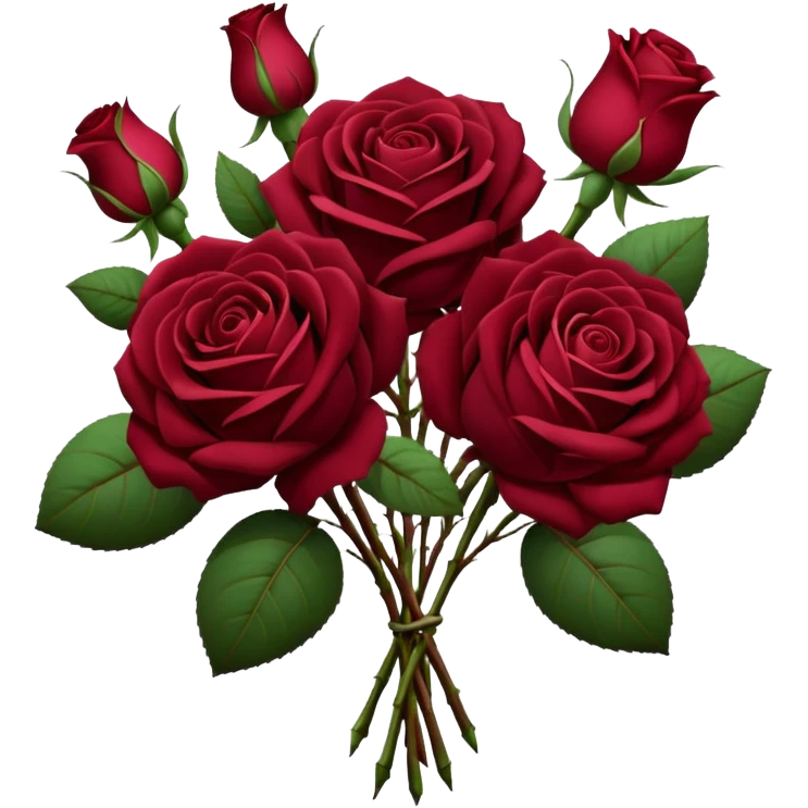 burgundy red rose bouquet emoji