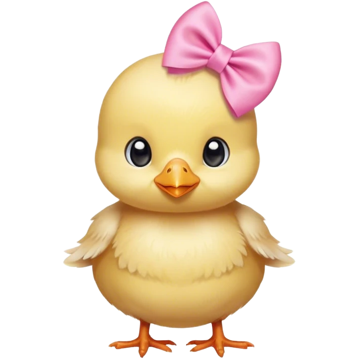 Baby chick with pink bow emoji