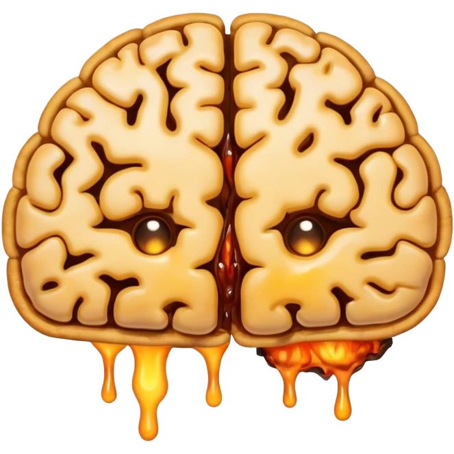 brain fried and melting emoji