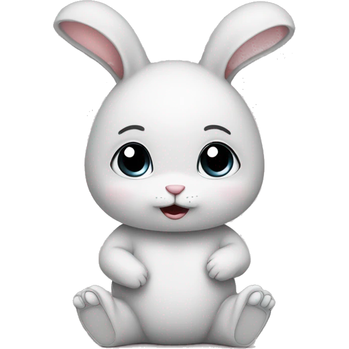 Anxious baby rabbit in bodysuit emoji