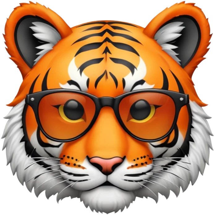 tiger face with deal with it sunglasses dropping down for Twitch emote emoji